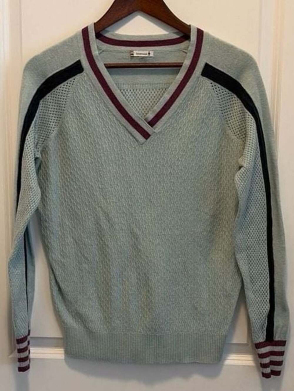 Smartwool Frosted Valley V-Neck Merino Wool Sweater Sage Green